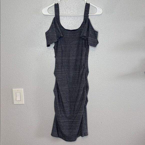 Artelier Nicole Miller Blue Off Shoulder Mini Ruched Bodycon Dress Size Small - Picture 7 of 7